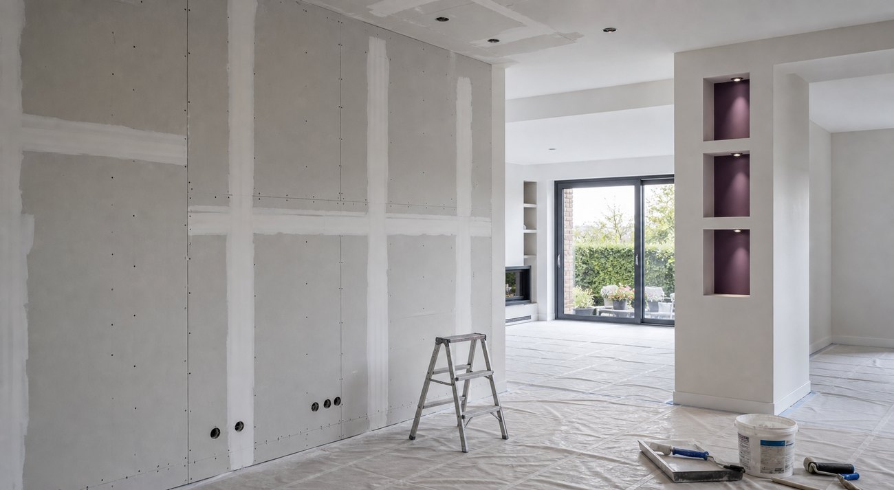 Interieurafwerking tijdens renovatie